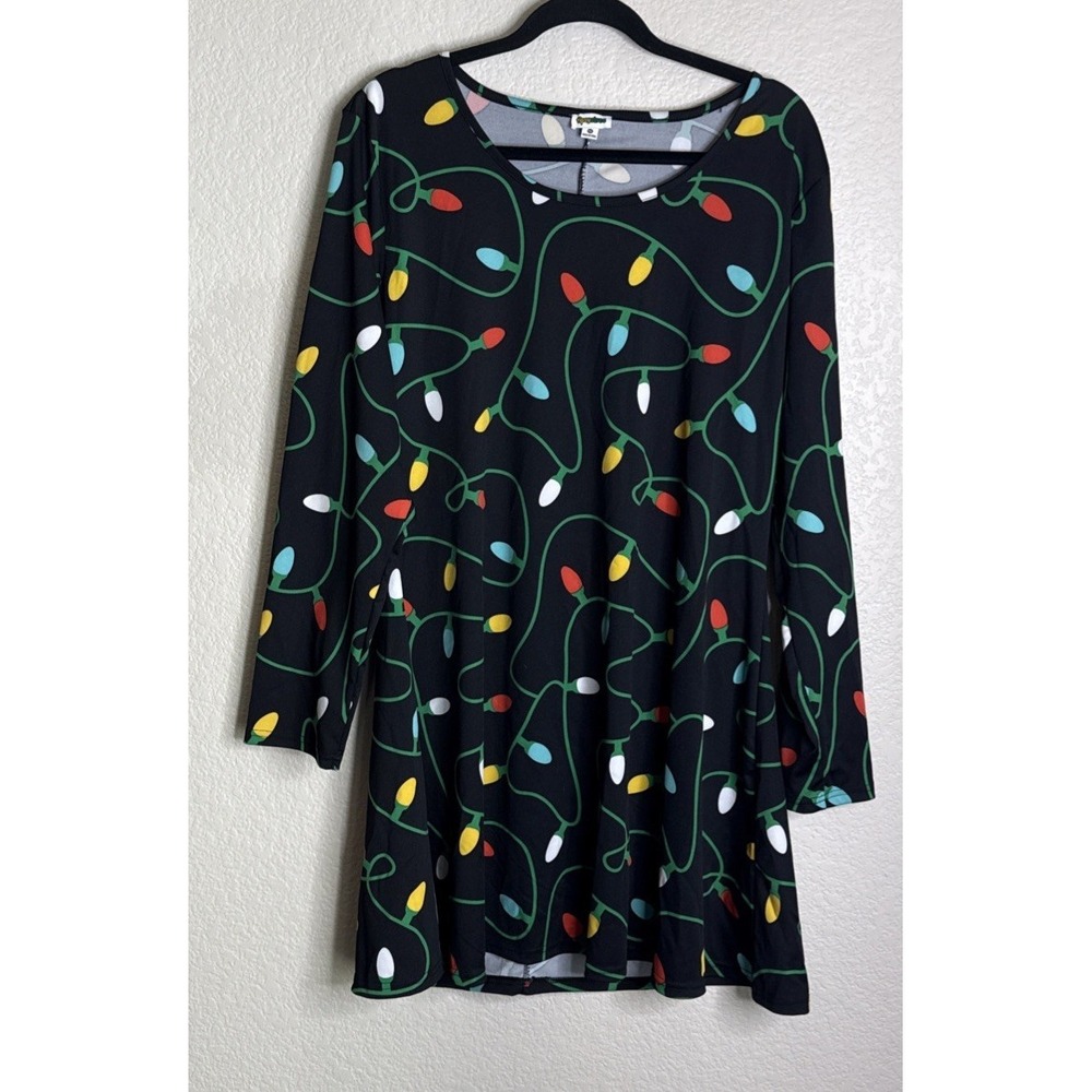 Tipsy Elves Womens 3X Twinkle Light Dress Holiday Party Cute‎ Going Out Midi